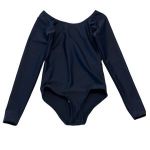 (NWOT) Leveret Girls Kids Navy Long Sleeve Dance Leotard Toddler Girls XS (4-6)